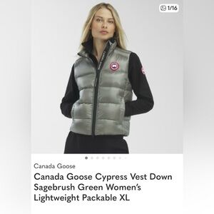 Canada Goose Cypress Vest Down Sagebrush Green Women’s Lightweight Packable XL